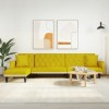 VidaXL Canapea extensibilă &icirc;n formă de L galben 271x140x70 cm catifea 3157280