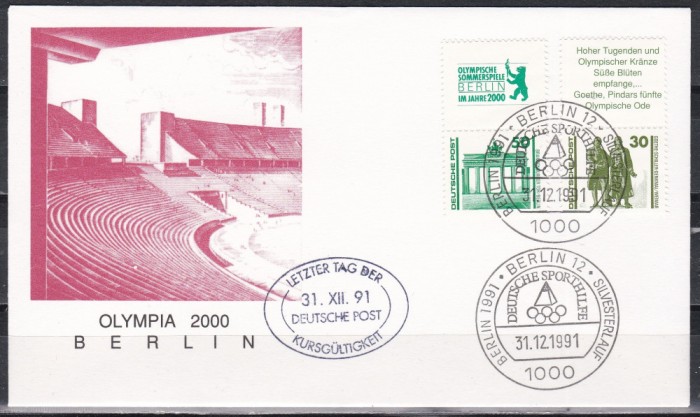 Germania 1991 - J.O. Berlin 2000, FDC