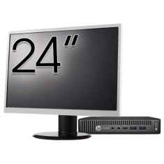 Pachet Calculator Second Hand HP Prodesk 600 G2 Mini PC, Intel Core i5-6500T 2.50GHz, 8GB DDR4, 256GB SSD + Monitor 24&amp;quot; NewTechnology Media
