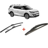 Cumpara ieftin Set 3 stergatoare SSANGYONG XLV SUV din 2016, pentru parbriz si luneta fata si spate auto, Bosch Twin, din cauciuc siliconat rezistent, SSANGYONG