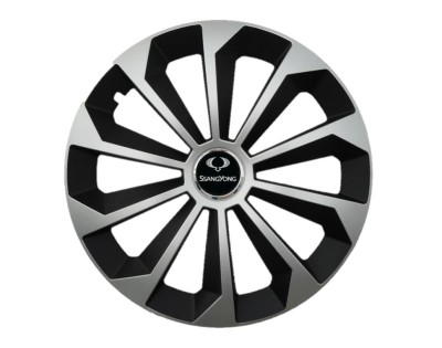 Set 4 capace roti Fame Gri-Negru cu inel R14, pentru gama auto SsangYong foto