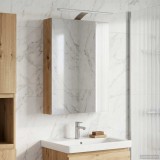 vidaXL Dulap cu oglindă pentru baie cu raft Pe perete Stejar artizanal 889038