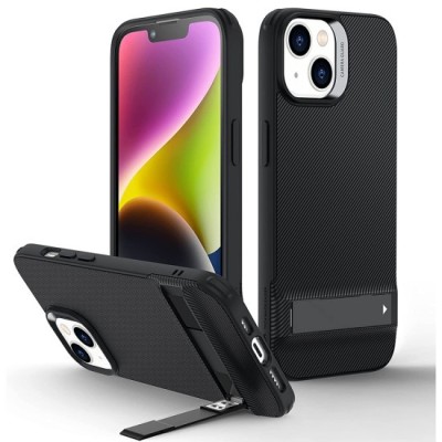 Husa pentru iPhone 14 / iPhone 13 - ESR Air Shield Boost Kickstand - Translucent Black foto