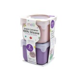 SET 2 RECIPIENTE SILICON, MELII, PINK PURPLE