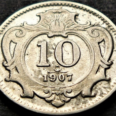 Moneda istorica 10 HELLER - AUSTRIA (Austro-Ungaria), anul 1907 * cod 88