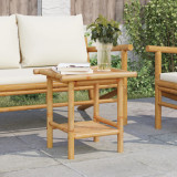 Măsuță Cafea Bambus vidaXL 45x45x45 cm Maro. Masă Laterala Multifuncțională Living, Dormitor, Balcon. Design Modern, Spațiu Depozitare