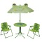Gossi set bistro pentru copii de gradina, cu umbrela, 3 piese, verde