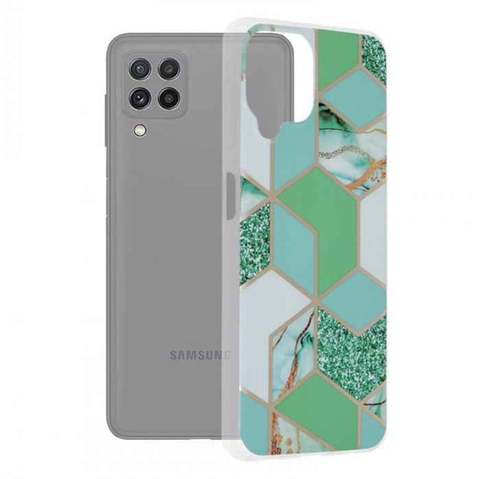 Husa pentru Samsung Galaxy A22 4G - Techsuit Marble Series - Green Hex