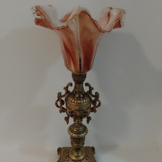 Superb lampadar in stil francez cu talpa din bronz și abajur sticla Murano