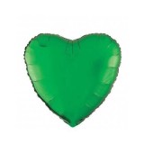 Balon Folie Metalizat Inima Verde Inchis - 45 cm