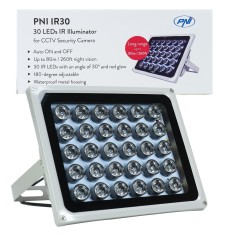 Reflector cu LED-uri infrarosu PNI IR30 pentru camere si sisteme CCTV, 30 leduri IR, distanta 80m, IP66