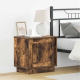 Comodă de Noptieră cu Lumini LED Stejar Semi-Transparent 44x34,5x45 cm