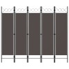 Paravan Camera 5 Panouri Antracit 200x180 cm Separator Decorativ Pliabil