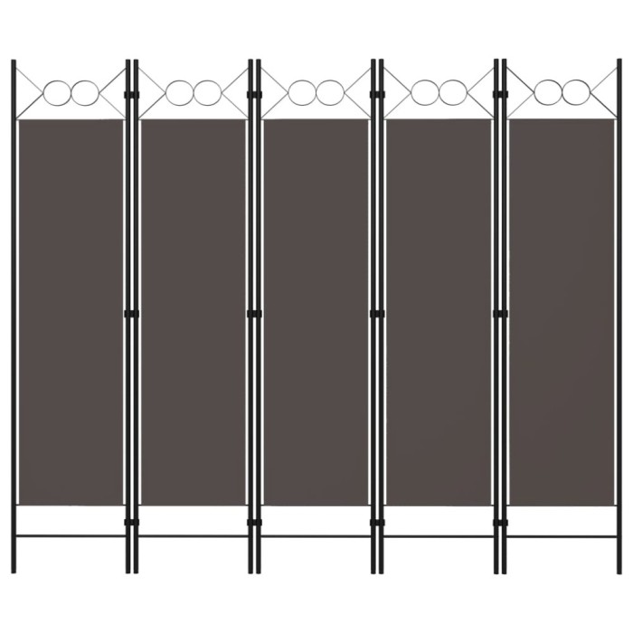 Gossi paravan de camera cu 5 panouri, antracit, 200 x 180 cm