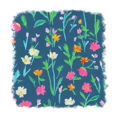 Sticker decorativ, Flori, Albastru, 55 cm, 6796ST foto