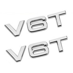 Set 2 embleme V6T pentru aripi Audi , chrom