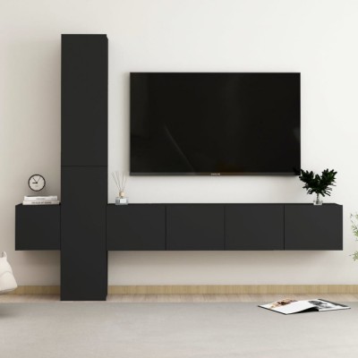 vidaXL Set dulapuri TV, 5 piese, negru, PAL foto