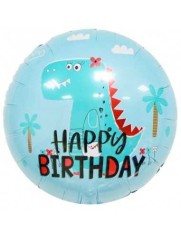 Balon folie rotund HAPPY BIRTHDAY dino 45 cm