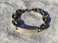 argint BRATARA AREZZO ITALIA veche MASIVA vintage BARBATEASCA neinscriptionata