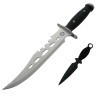 Cutit de vanatoare DEPOX&reg;, Unity Blade, 36 cm, argintiu, teaca piele inclusa