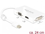 Adaptor mini Displayport la VGA / HDMI / DVI pasiv T-M Alb, Delock 62630