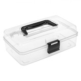 Cutie de Depozitare Plastic, Model Transparent, Capacitate 1,4L, 24x13.5x8.5 cm, Oem