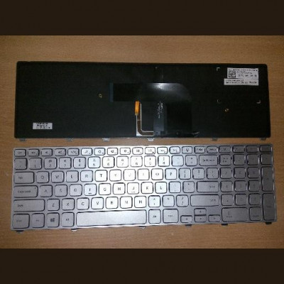 Tastatura laptop noua Dell Inspiron 17 7000 Series 7737 Silver US Backlit foto