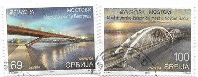 Serbia (7) - Timbre Europa - Poduri, 2018, serie completa, obliterata foto