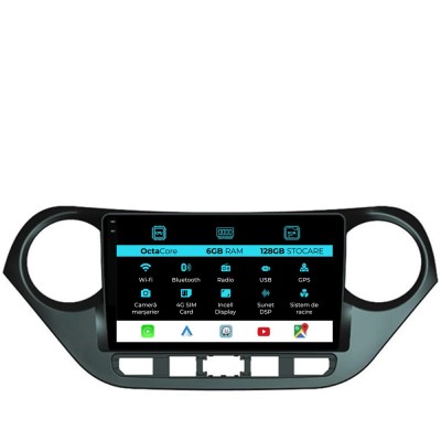Navigatie Dedicata Hyundai I10 (2013-2017), 9Inch, 6Gb Ram, 128Gb Stocare, Carplay foto