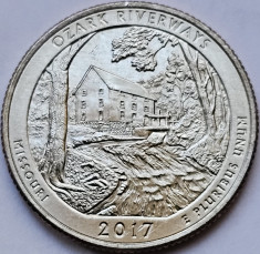 25 cents / quarter 2017 USA, Missouri, Ozark Riverways, unc, litera D foto