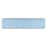 Riglă clasică transparentă, 15 cm, albastră, CMCLASS