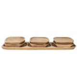 Set 7 platouri lemn fag compartimentat 60x21x2.5cm Zilan EXT 10196