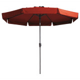 Madison Umbrelă de soare Flores Luxe, roșu cărămiziu, 300 cm, rotundă