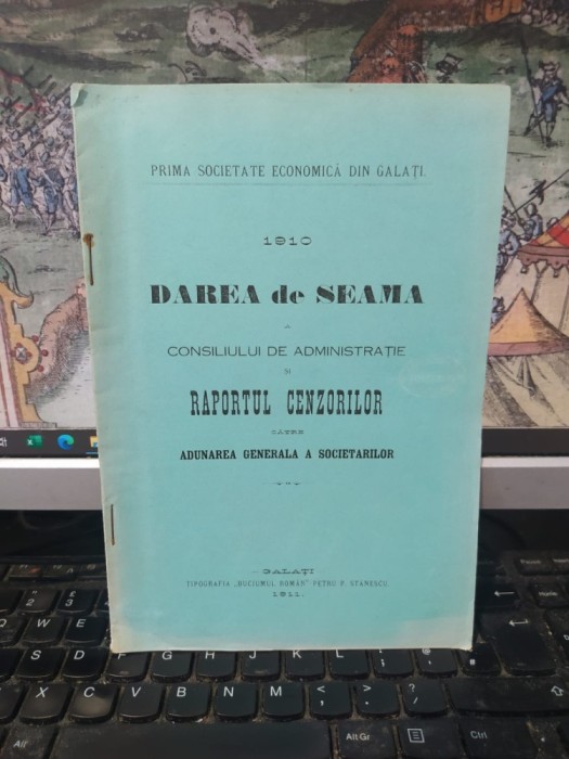 Prima Societate Economică din Galați, Darea de seamă 1910 a Consiliului de administrației și Raportul cenzorilor către Adunarea..., Galați 1911, 054
