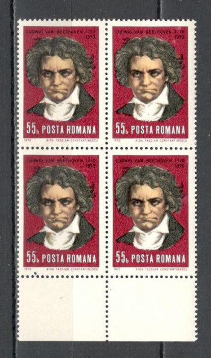 Romania.1970 200 ani nastere L.van Beethoven-compozitor bloc 4 YR.491