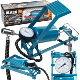 Pompa auto actionata cu piciorul cu manometru (48302), Black