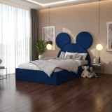 Pat Tapitat Serena cu Catifea Premium Albastru Livrare &icirc;n toată țara