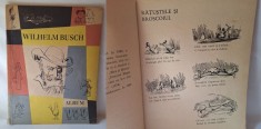 Album - desene animate, carte veche pentru copii - elevi, anul 1961, autor Wilhelm Bush, Editura Tineretului
