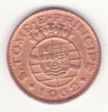 S&atilde;o Tom&eacute; and Pr&iacute;ncipe 1 escudo 1962, rară.