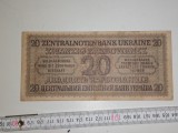 bancnota UCRAINA 20 zvanzig karbowanez 1942