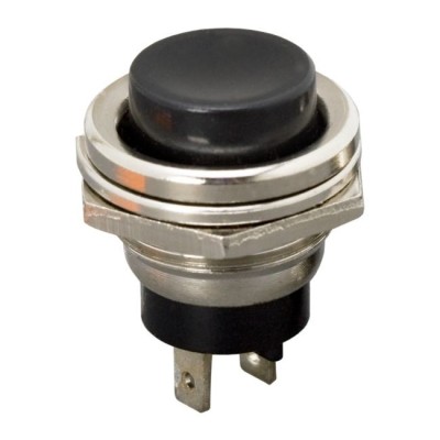 Buton 1 circuit 2A-250V OFF-(ON), negru foto