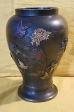 VAZA DECORATIVA DIN METAL CU DECOR FLORAL-JAPONIA CCA 1920