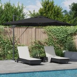vidaXL Umbrela Cantilever Roma cu LED-uri - Neagră, 286 x 285 x 270 cm, din aluminiu
