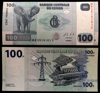Congo 100 Francs Franci 2013 UNC necirculata ** foto