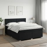 Cumpara ieftin Pat boxspring cu saltea Negru 160 x 200 cm Tesatura