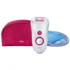 Epilator Silk-epil Braun, 2 viteze, 40 pensete, Alb/Roz foto