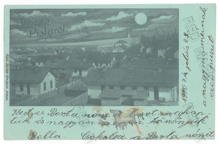3686 - SIMERIA, Hunedoara, Panorama, Litho, Romania - old postcard - used - 1900