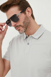 BOSS polo de bumbac culoarea gri, uni 50468301