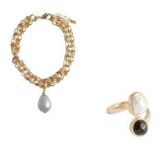 Set Inel si Bratara Avon Lestari , eleganta aurie, perle delicate si feminitate rafinata