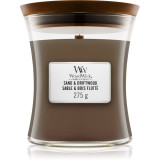 Woodwick Sand &amp; Driftwood lum&acirc;nare parfumată cu fitil din lemn 275 g